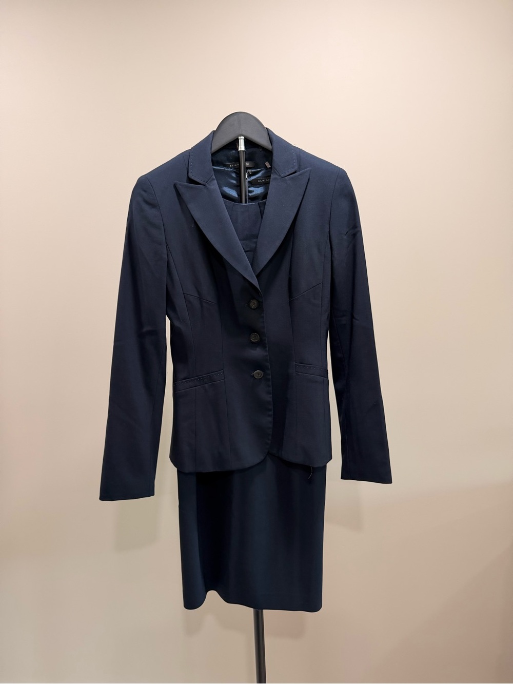 Elie Tahari Navy Tailored Blazer Jacket